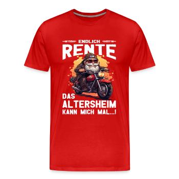Endlich Rente Biker Opa - Motorradfahrer - Biker - Männer Premium Bio T-Shirt - Rot - Vorne - Damien (186cm)