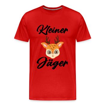 Kleiner Jäger Nachwuchsjäger Jagd Papa Jäger Baby - Männer Premium Bio T-Shirt - Rot - Vorne - Damien (186cm)