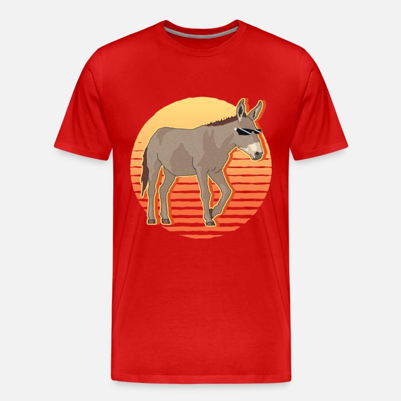 Esel Eselchen Eselbesitzer Eselliebhaber Geschenk - Männer Premium Bio T-Shirt - Rot