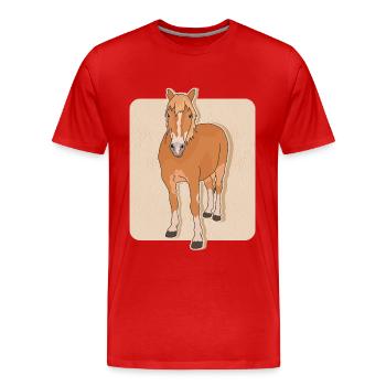 Haflinger Horses Haffi Horse Owner Cadeau - T-shirt bio Premium Homme - rouge - Devant - Damien (186cm)