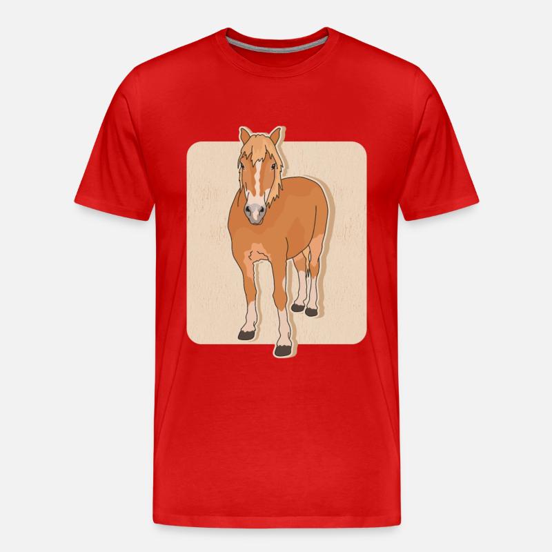 Haflinger Pferde Haffi Pferdebesitzer Geschenk - Männer Premium Bio T-Shirt - Rot
