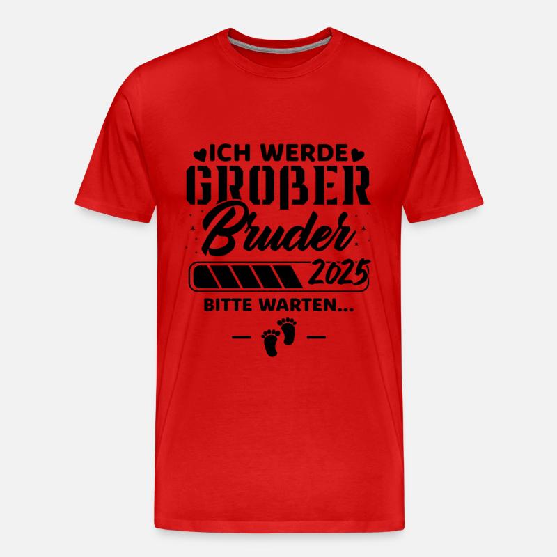 Ich werde Großer Bruder 2025 - Männer Premium Bio T-Shirt - Rot