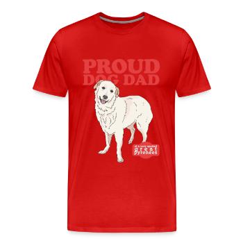 Papa chien de montagne des Pyrénées | Cadeau du propriétaire de chien - T-shirt bio Premium Homme - rouge - Devant - Damien (186cm)
