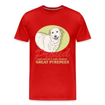 Chien de montagne des Pyrénées Papa Chiens Chien Propriétaire Cadeau - T-shirt bio Premium Homme - rouge - Devant - Damien (186cm)