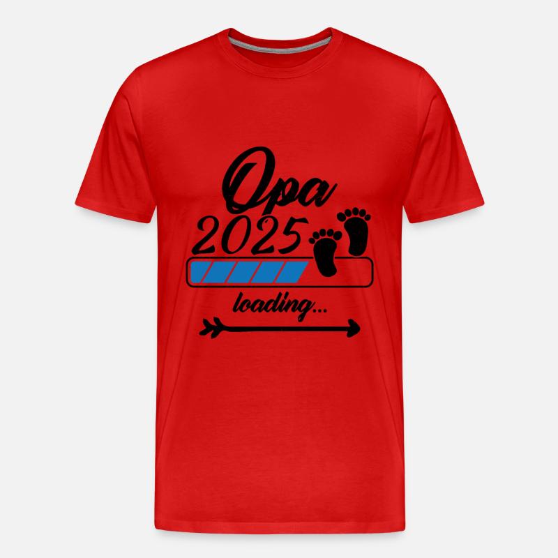 Opa 2025 Loading - Männer Premium Bio T-Shirt - Rot