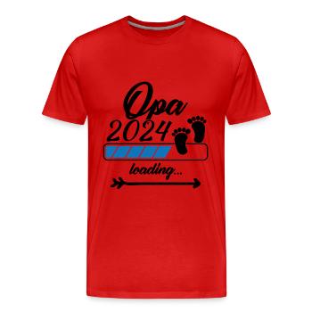 Opa in 2024 bitte warten - Männer Premium Bio T-Shirt - Rot - Vorne - Damien (186cm)