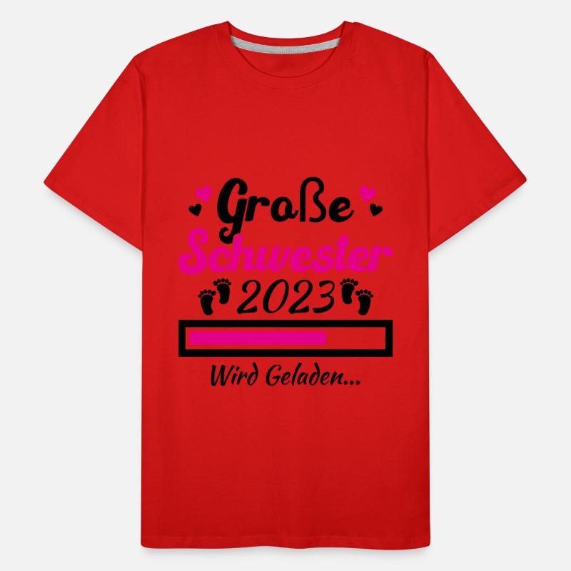 Kinder Ich werde Große Schwester 2023 Männer Premium Bio T-Shirt