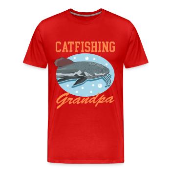 Pêcheur Grand-père Poisson-chat Pêche Poisson Cadeau - T-shirt bio Premium Homme - rouge - Devant - Damien (186cm)