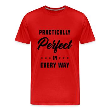 Pratiquement parfait à tous points de vue - T-shirt bio Premium Homme - rouge - Devant - Damien (186cm)