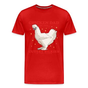 Silk Chicken Dad Silkie Silk Chickens Chicken Gift - T-shirt bio Premium Homme - rouge - Devant - Damien (186cm)
