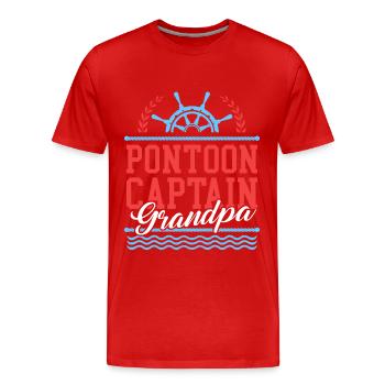 Pontoon Captain Grandpa Pontoon Pontoon Boat Gift - Men's Premium Organic T-Shirt - red - Front - Damien (186cm)