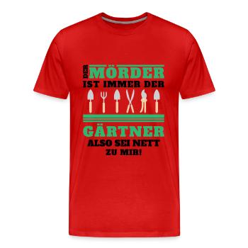 Gärtner Geschenke und Mehr - Männer Premium Bio T-Shirt - Rot - Vorne - Damien (186cm)