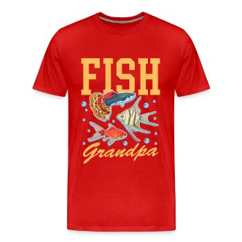 Aquarium Aquarist Aquaristics Grandpa Gift - Men's Premium Organic T-Shirt - red - Front - Damien (186cm)