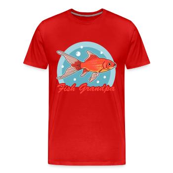 Aquarium Aquarists | Aquaristics Grandpa Gift - Men's Premium Organic T-Shirt - red - Front - Damien (186cm)