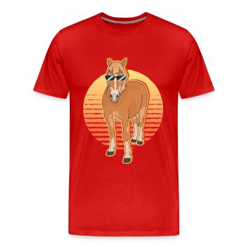 Haflinger Horses Haffi Horse Owner Cadeau - T-shirt bio Premium Homme - rouge - Devant - Damien (186cm)