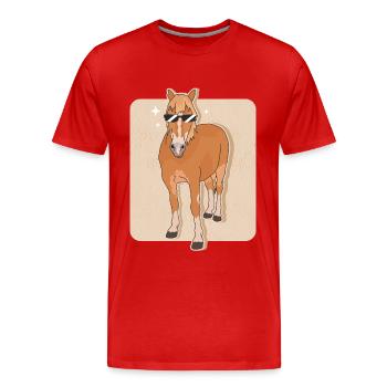Haflinger Cheval Haffi Cadeau du propriétaire de chevaux - T-shirt bio Premium Homme - rouge - Devant - Damien (186cm)