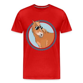 Chevaux Haflinger | Cadeau du propriétaire de chevaux Haffi - T-shirt bio Premium Homme - rouge - Devant - Damien (186cm)