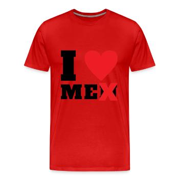 J'aime les hommes, je m'aime - T-shirt bio Premium Homme - rouge - Devant - Damien (186cm)