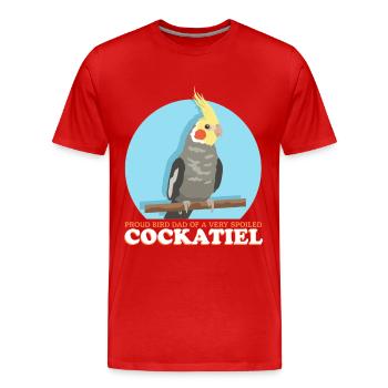 Cockatiel Dad Bird Bird Owner Gift - Men's Premium Organic T-Shirt - red - Front - Damien (186cm)