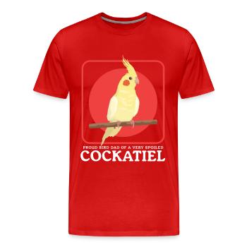 Cockatiel Dad Bird Owner Bird Gift - Men's Premium Organic T-Shirt - red - Front - Damien (186cm)