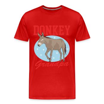 Esel Opa Eselbesitzer Eselliebhaber Geschenk - Männer Premium Bio T-Shirt - Rot - Vorne - Damien (186cm)