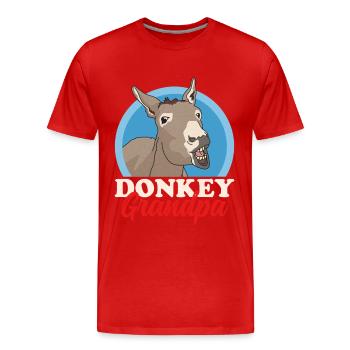 Grand-père âne | Cadeau de l’amoureux de l’âne propriétaire de l’âne - T-shirt bio Premium Homme - rouge - Devant - Damien (186cm)