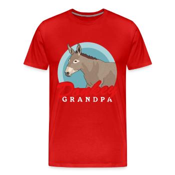 Esel Opa Eselliebhaber Eselbesitzer Geschenk - Männer Premium Bio T-Shirt - Rot - Vorne - Damien (186cm)