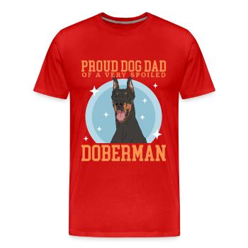 Doberman Dad Dog Daddy Dog Owner Cadeau - T-shirt bio Premium Homme - rouge - Devant - Damien (186cm)