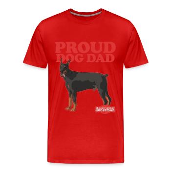 Papa Doberman | Dog Daddy Dog Owner Cadeau - T-shirt bio Premium Homme - rouge - Devant - Damien (186cm)