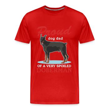 Doberman Dad Dog Owner Dog Daddy Gift - T-shirt bio Premium Homme - rouge - Devant - Damien (186cm)