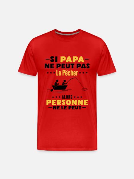 Papa pêcheur - T-shirt bio Premium Homme - rouge