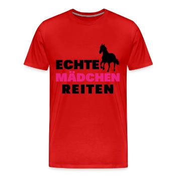 Echte mädchen reiten - Männer Premium Bio T-Shirt - Rot - Vorne - Damien (186cm)