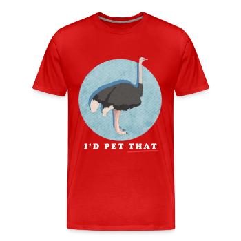 Ostrich Bird Ostrich Lover Ostriches Gift - Men's Premium Organic T-Shirt - red - Front - Damien (186cm)