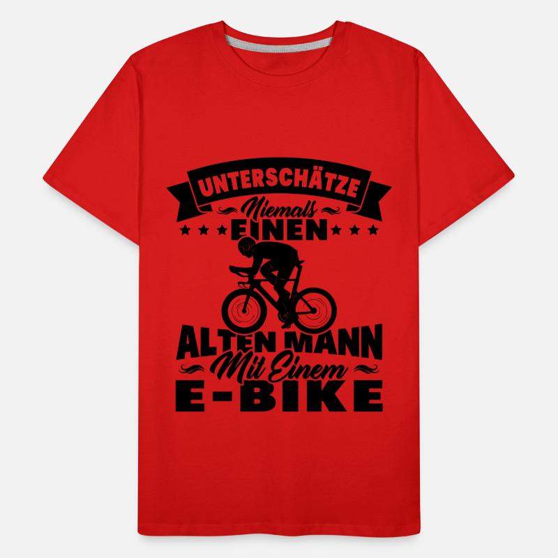 Alten mann mit einem e-bike Männer Premium Bio T-Shirt