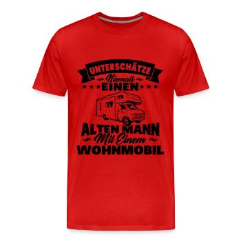 alten mann mit einem Wohnmobil - Männer Premium Bio T-Shirt - Rot - Vorne - Damien (186cm)