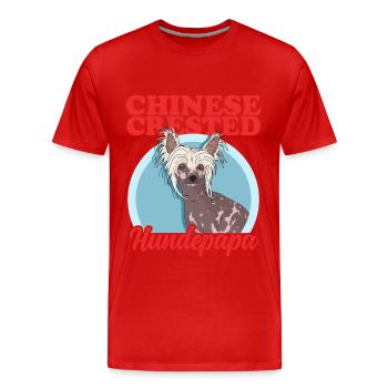 Chien à crête chinois Daddy Chien à crête Papa Cadeau - T-shirt bio Premium Homme - rouge - Devant - Damien (186cm)
