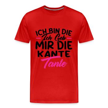Verrückte Kante Tante Patentante Geschenkidee - Männer Premium Bio T-Shirt - Rot - Vorne - Damien (186cm)