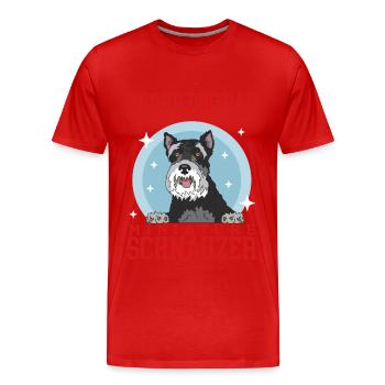 Miniature Schnauzer Dad Schnauzer Dog Daddy Gift - Men's Premium Organic T-Shirt - red - Front - Damien (186cm)