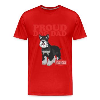 Miniature Schnauzer Dad | Schnauzer Dog Daddy Gift - Men's Premium Organic T-Shirt - red - Front - Damien (186cm)