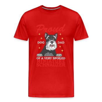 Miniature Schnauzer Dad Schnauzer Dogs Gift - Men's Premium Organic T-Shirt - red - Front - Damien (186cm)
