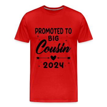 Befördergroße Cousin 2024 Pregnancy Announce - Männer Premium Bio T-Shirt - Rot - Vorne - Damien (186cm)