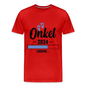 Ich werde Onkel 2024 Schwangerschaftsverkündung - Männer Premium Bio T-Shirt - Rot - Vorne - Damien (186cm)