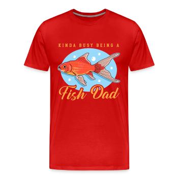 Aquarium Fish Dad Aquarist Aquaristics Gift - Men's Premium Organic T-Shirt - red - Front - Damien (186cm)
