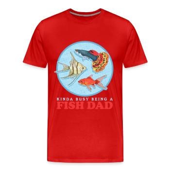 Aquarium Fish Dad Aquaristics Aquarist Gift - Men's Premium Organic T-Shirt - red - Front - Damien (186cm)
