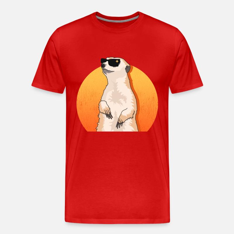 Erdmännchen Cool Lustiges Erdmännchen Geschenk - Männer Premium Bio T-Shirt - Rot