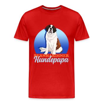 Bernhardiner Hundepapa St. Bernhardshund Geschenk - Männer Premium Bio T-Shirt - Rot - Vorne - Damien (186cm)