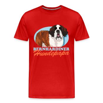 Bernhardiner Hundepapa Bernhardshund Geschenk - Männer Premium Bio T-Shirt - Rot - Vorne - Damien (186cm)