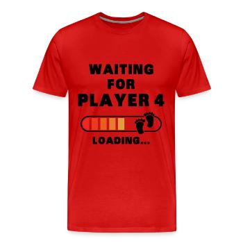 Deuxième fois papa maman père mère Deuxième enfant - T-shirt bio Premium Homme - rouge - Devant - Damien (186cm)