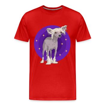 Chinese Crested Chinese Crested Gift - Men's Premium Organic T-Shirt - red - Front - Damien (186cm)