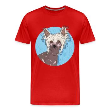 Chinese Crested Chinese Crested Gift - Men's Premium Organic T-Shirt - red - Front - Damien (186cm)